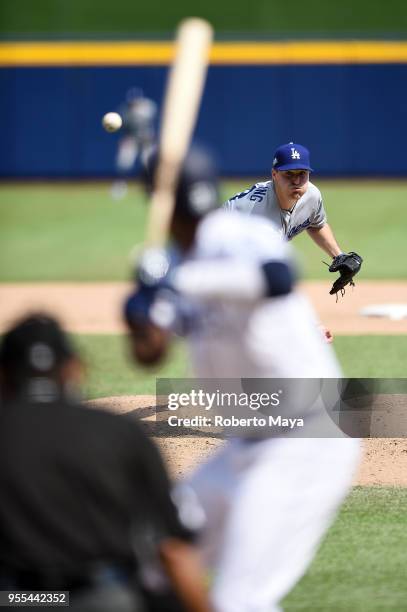 Ross Stripling of the Los Angeles Dodgers pitches during the game against the San Diego Padres at Estadio de Béisbol Monterrey on Sunday, May 6, 2018...