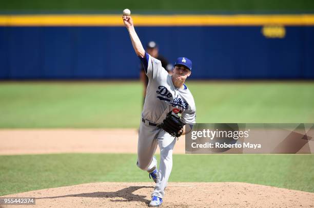 Ross Stripling of the Los Angeles Dodgers pitches during the game against the San Diego Padres at Estadio de Béisbol Monterrey on Sunday, May 6, 2018...