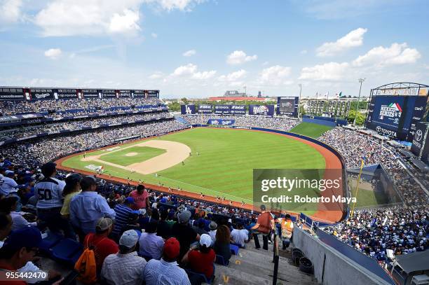 General view of Estadio de Béisbol Monterrey during the game between the Los Angeles Dodgers and the San Diego Padres on Sunday, May 6, 2018 in...