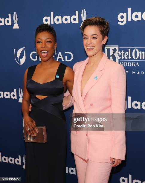 Samira Wiley and Lauren Morelli attend the 29th Annual GLAAD Media Awards at Mercury Ballroom at the New York Hilton on May 5, 2018 in New York City.