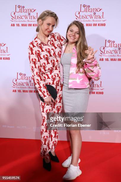Leslie Clio and Faye Montana during the premiere of 'Liliane Susewind - Ein tierisches Abenteuer' at Cinedom on May 6, 2018 in Cologne, Germany.