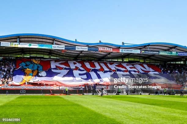 Banner of supporters of Willem II KRUIKENZEIKERS during the Dutch Eredivisie match between Willem II v Vitesse at the Koning Willem II Stadium on May...