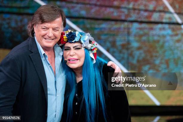 Adriano Panatta and Loredana Berte' attends 'Che Tempo Che Fa' tv show on May 6, 2018 in Milan, Italy.