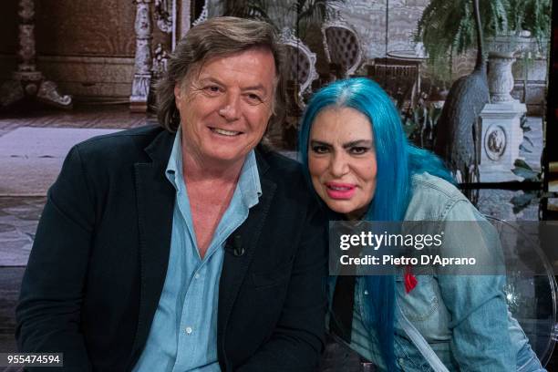 Adriano Panatta and Loredana Berte attends 'Che Tempo Che Fa' tv show on May 6, 2018 in Milan, Italy.