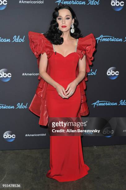 Singer/judge Katy Perry arrives at ABC's "American Idol" show on May 6, 2018 in Los Angeles, California.