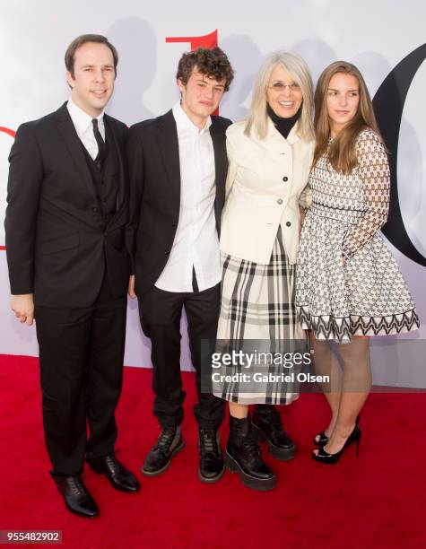 Dexter Keaton, Duke Keaton, Diane Keaton and guest arrive for Paramount Pictures' Premiere Of "Book Club" at Regency Village Theatre on May 6, 2018...