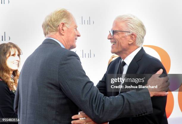 Actors Ed Begley Jr. And Ted Danson attend the Los Angeles premiere of 'Book Club' at Regency Village Theatre on May 6, 2018 in Westwood, United...