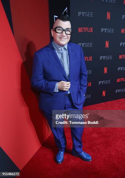 Lea DeLaria attends the Netflix FYSEE Kick-Off at Netflix FYSEE At Raleigh Studios on May 6, 2018 in Los Angeles, California.