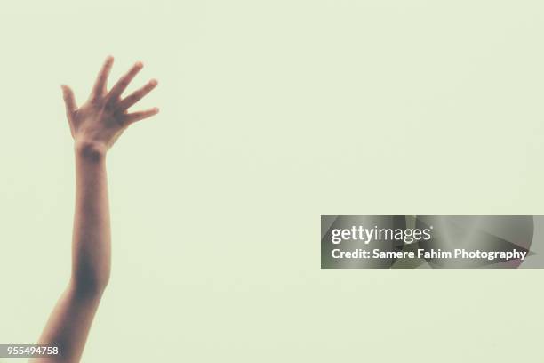 close-up of a child's hand against a green background - samere fahim fotografías e imágenes de stock