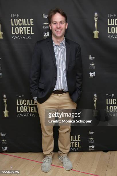 Mike Birbiglia poses backstage at the 33rd Annual Lucille Lortel Awards on May 6, 2018 in New York City.