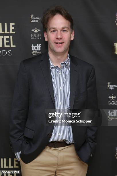 Mike Birbiglia poses backstage at the 33rd Annual Lucille Lortel Awards on May 6, 2018 in New York City.