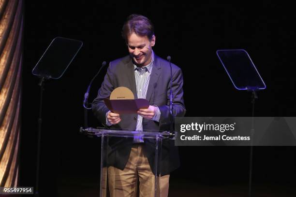 Mike Birbiglia speaks onstage during the 33rd Annual Lucille Lortel Awards on May 6, 2018 in New York City.|