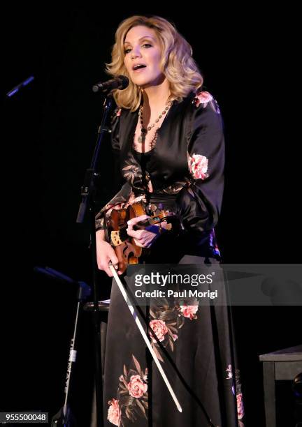Alison Krauss performs at "An Evening with Mavis Staples and Special Guests" during the 2018 Kennedy Center Spring Gala at the Kennedy Center for the...