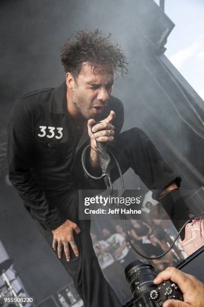 Singer Jason Aalon Butler of The Fever 333 performs at Charlotte Motor Speedway on May 6, 2018 in Charlotte, North Carolina.