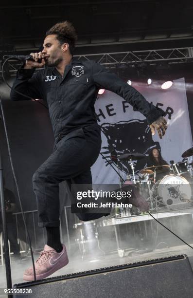 Singer Jason Aalon Butler of The Fever 333 performs at Charlotte Motor Speedway on May 6, 2018 in Charlotte, North Carolina.