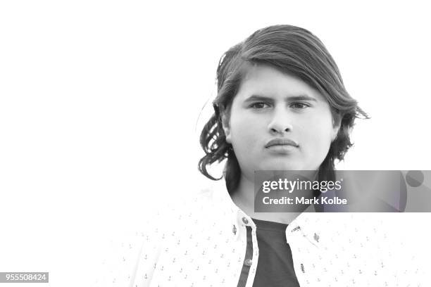 Julian Dennison poses during a media call for Deadpool 2 at the Park Hyatt Sydney on May 7, 2018 in Sydney, Australia.