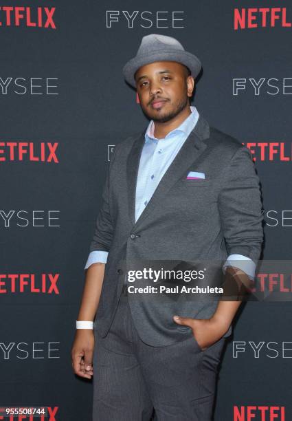 Justin Simien attends the Netflix FYSEE Kick-Off at Netflix FYSEE At Raleigh Studios on May 6, 2018 in Los Angeles, California.