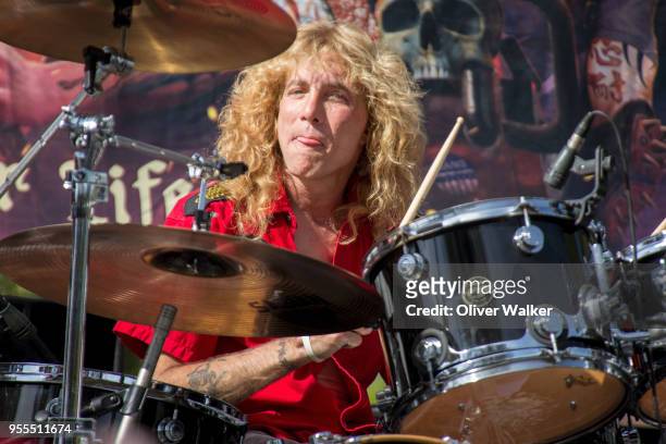Steven Adler performs during the 4th annual Ride for Ronnie Motorcycle Ride and Concert on May 6, 2018 in Encino, California.