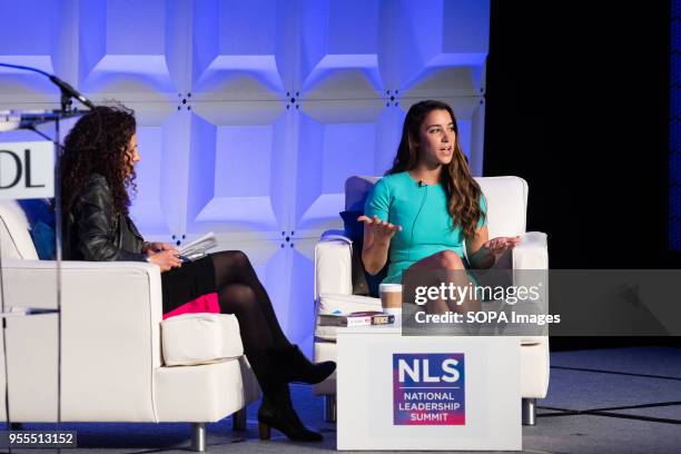 Aly Raisman, World Champion gymnast and activist, at the Anti-Defamation League National Leadership Summit in Washington, DC.