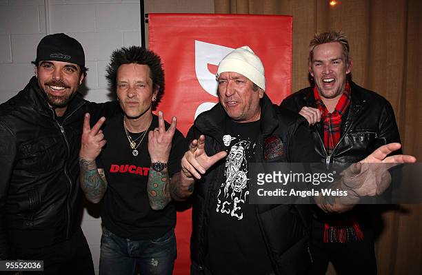 Musicians Frankie Perez, Billy Morrison, Steve Jones and Mark McGrath attend the 'Ducati All Stars' Meet and Greet at the Palihouse Holloway on...