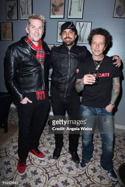 Musicians Mark McGrath, Frankie Perez and Billy Morrison attend the 'Ducati All Stars' Meet and Greet at the Palihouse Holloway on January 2, 2010 in...