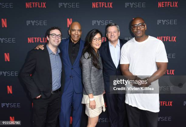 Robbie Praw, Stan Lathan, VP of Original Documentary and Comedy for Netflix Lisa Nishimura, Chief Content Officer for Netflix Ted Sarandos, and Dave...