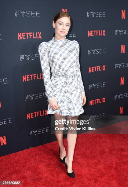 Mina Sundwall attends the Netflix FYSee Kick Off Party at Raleigh Studios on May 6, 2018 in Los Angeles, California.