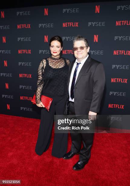 Meredith Salenger and Patton Oswalt attend the Netflix FYSee Kick Off Party at Raleigh Studios on May 6, 2018 in Los Angeles, California.