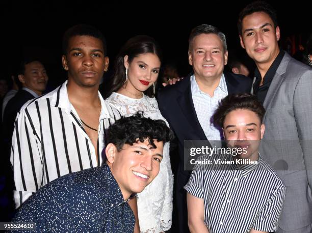 Brett Gray, Danny Ramirez, Ronni Hawk, Chief Content Officer for Netflix Ted Sarandos, Jason Genao, and Julio Macias attend the Netflix FYSee Kick...