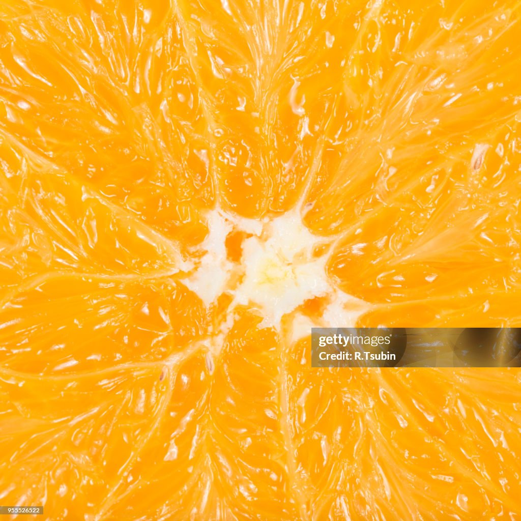 Macro photo of an orange for backgrounds