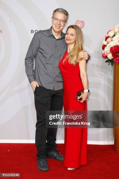 Frank Thelen and Nathalie Thelen attend the Rosenball charity event at Hotel Intercontinental on May 5, 2018 in Berlin, Germany.