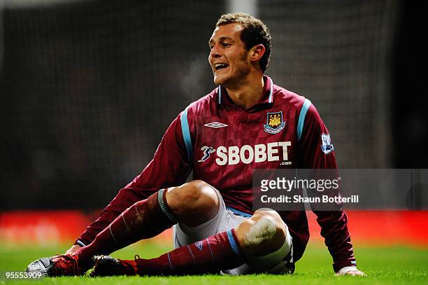 Alessandro Diamanti of West Ham United is seen during the FA Cup sponsored by E.ON 3rd Round match between West Ham United and Arsenal at the Boleyn...
