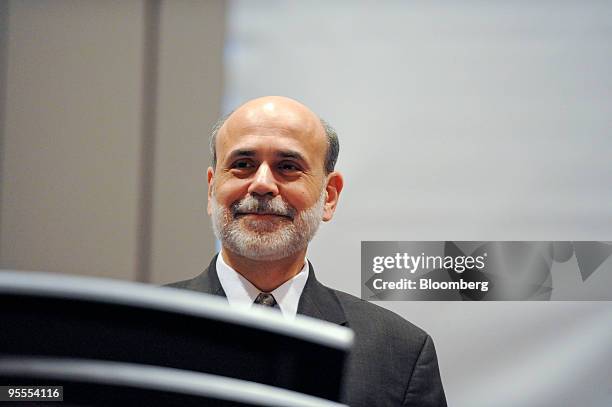 Ben S. Bernanke, chairman of the U.S. Federal Reserve, speaks at the American Economic Association annual meeting in Atlanta, Georgia, U.S., on...