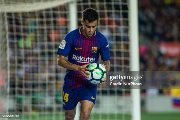 Phillip Couthino from Brasil of FC Barcelona during the La Liga derby football match between FC Barcelona v Real Madrid at Camp Nou Stadium in Spain...