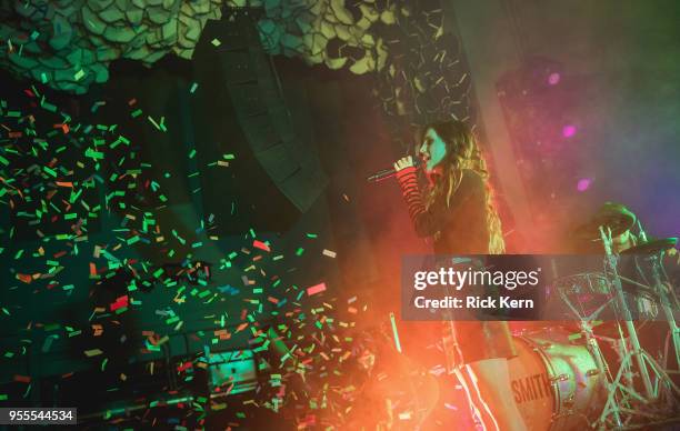 Musician/vocalist Sydney Sierota of Echosmith performs in concert at Emo's on May 6, 2018 in Austin, Texas.