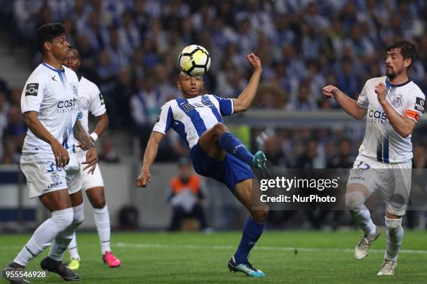 Porto's Algerian forward Yacine Brahimi in action during the Premier League 2017/18 match between FC Porto and CD Feirense, at Dragao Stadium in...