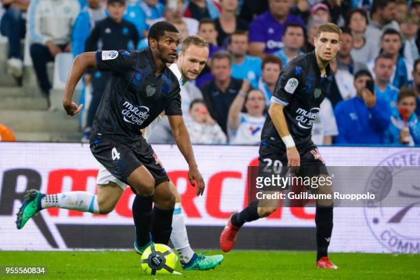 Marlon Santos of Nice during the Ligue 1 match between Olympique Marseille and OGC Nice at Stade Velodrome on May 6, 2018 in Marseille, .