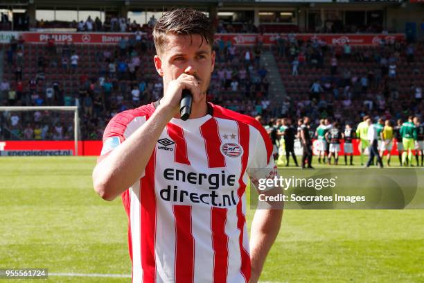 Marco van Ginkel of PSV during the Dutch Eredivisie match between PSV v FC Groningen at the Philips Stadium on May 6, 2018 in Eindhoven Netherlands