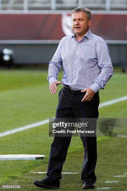 Frederic Hantz coach of Metz during the Ligue 1 match between Metz and Angers SCO at on May 6, 2018 in Metz, .