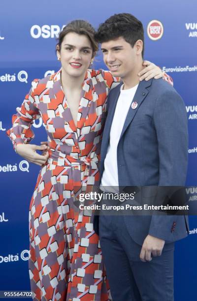 Amaia Romero and Alfred Garcia attend the red carpet before the Eurovision private party on May 6, 2018 in Lisbon, Portugal.