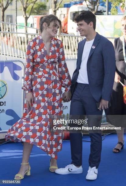 Amaia Romero and Alfred Garcia attend the red carpet before the Eurovision private party on May 6, 2018 in Lisbon, Portugal.