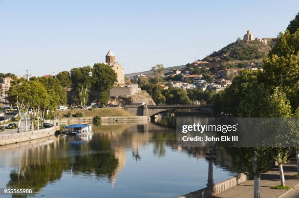 mtkvari riverlandscape - tbilisi river kura stock pictures, royalty-free photos & images