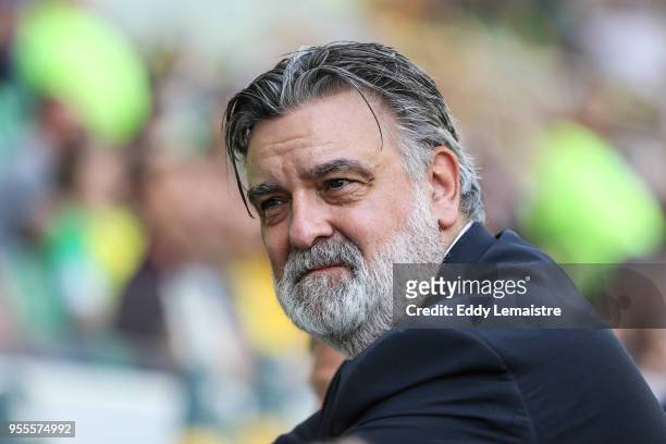 Laurent Nicollin, President of Montpellier during the Ligue 1 match between Nantes and Montpellier Herault SC at Stade de la Beaujoire on May 6, 2018...