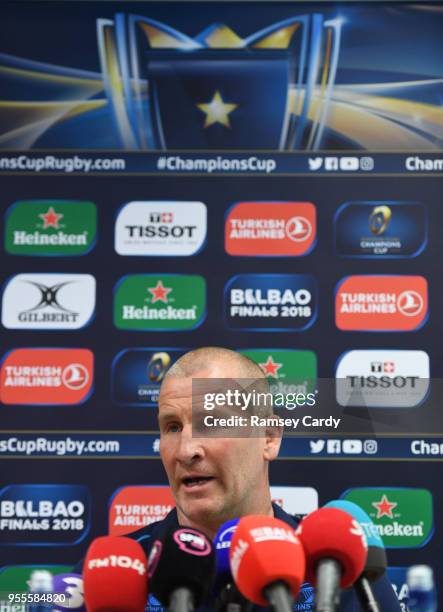 Dublin , Ireland - 7 May 2018; Senior coach Stuart Lancaster during a Leinster Rugby press conference at Leinster Rugby Headquarters in Dublin.