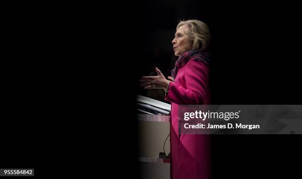 Hillary Clinton during "An Evening with Hillary Rodham Clinton" at Spark Arena on May 7, 2018 in Auckland, New Zealand. The former US Secretary of...