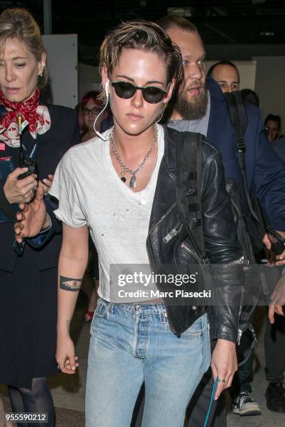 Actress Kristen Stewart is seen during the 71st annual Cannes Film Festival at Nice Airport on May 7, 2018 in Nice, France.