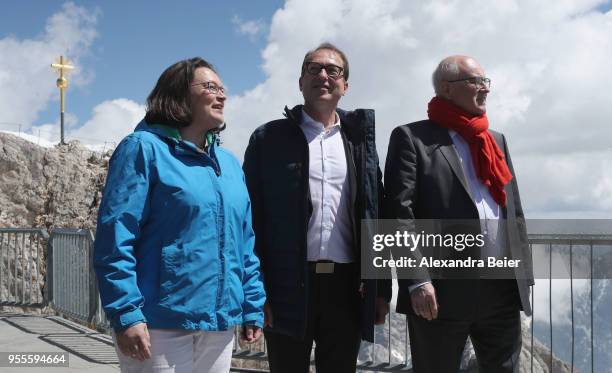 Andrea Nahles , leader of the German Social Democrats and of the SPD Bundestag faction and Alexander Dobrindt, leader of the Bundestag faction of the...