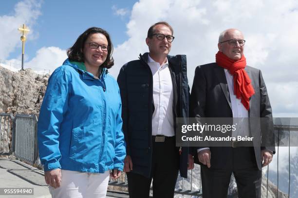 Andrea Nahles , leader of the German Social Democrats and of the SPD Bundestag faction and Alexander Dobrindt, leader of the Bundestag faction of the...