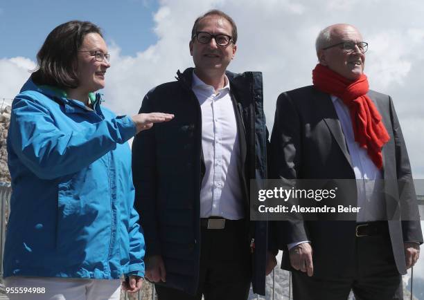 Andrea Nahles , leader of the German Social Democrats and of the SPD Bundestag faction and Alexander Dobrindt, leader of the Bundestag faction of the...