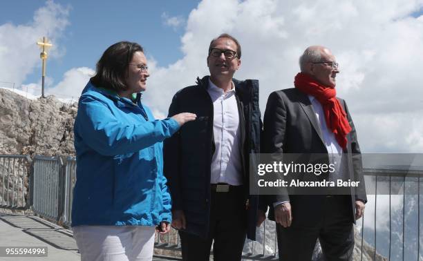 Andrea Nahles , leader of the German Social Democrats and of the SPD Bundestag faction and Alexander Dobrindt, leader of the Bundestag faction of the...